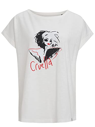 Recovered Disney Cruella Devil Art Ecru Boy-Friend T-Shirt by M von Recovered