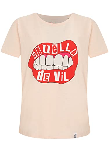 Recovered Disney Cruella Devil Lips Pale Pink Fitted T-Shirt by S von Recovered