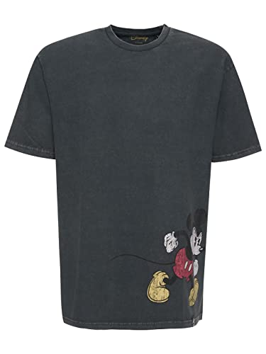 Recovered Disney Marching Mickey Relaxed Washed Black T-Shirt by M von Recovered