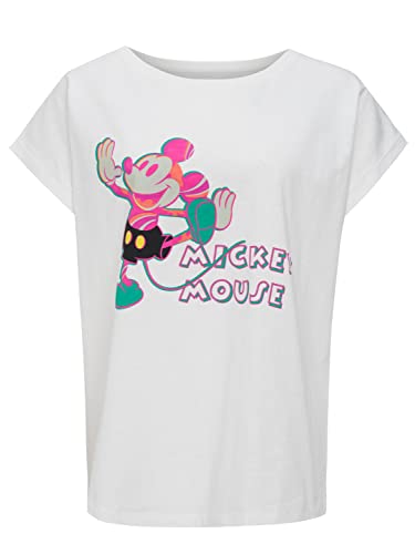 Recovered Disney Mickey Mouse Colourful Pose Ecru Womens Boyfriend T-Shirt by XXL von Recovered