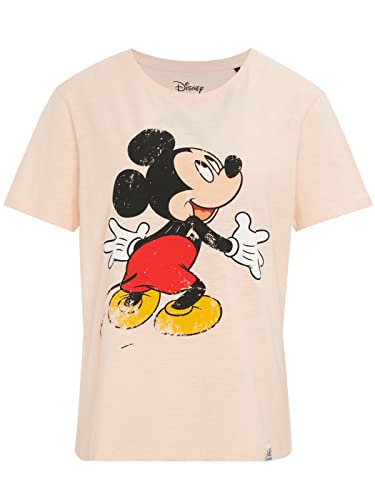 Recovered Disney Mickey Mouse Hug Pale Pink Fitted Womens T-Shirt by L von Recovered