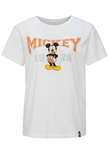 Recovered Disney Mickey Mouse Varsity Style Ecru Womens Fitted T-Shirt by XL von Recovered