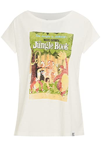 Recovered Disney The Jungle Book Vintage Poster Ecru Womens Boyfriend T-Shirt by S von Recovered