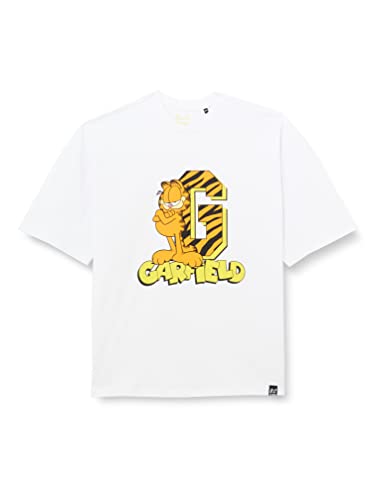 Recovered Garfield College Text Oversized White T-Shirt by XL von Recovered