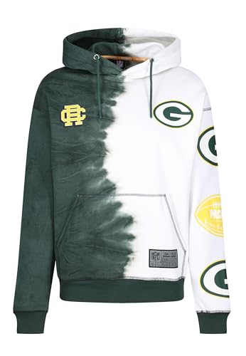 Recovered Hooded Sweatshirt Hoodie Kapuzenpullover - NFL - Green Bay Packers Ink Dye Effect Green On White XXL von Recovered