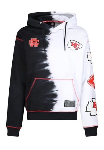 Recovered Hooded Sweatshirt Hoodie Kapuzenpullover - NFL - Kansas City Chiefs Ink Dye Effect BlackOn White L von Recovered