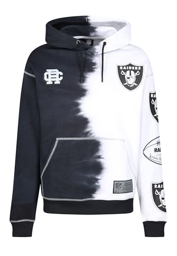 Recovered Las Vegas Raiders NFL Ink Dye Effect Schwarz auf Weiß Hoody - XL von Recovered