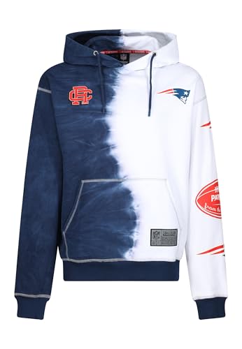 Recovered New England Patriots NFL Ink Dye Effect Dunkelblau auf Weiß Hoody - 3XL von Recovered