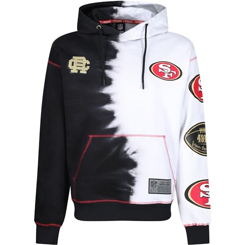 Recovered San Francisco 49ers NFL Ink Dye Effect Schwarz auf Weiß Hoody - L von Recovered