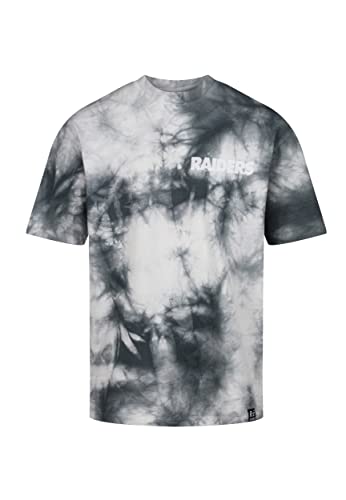 Recovered Las Vegas Raiders NFL Tie-Dye Relaxed Oversized T-Shirt Gray White - L von Recovered