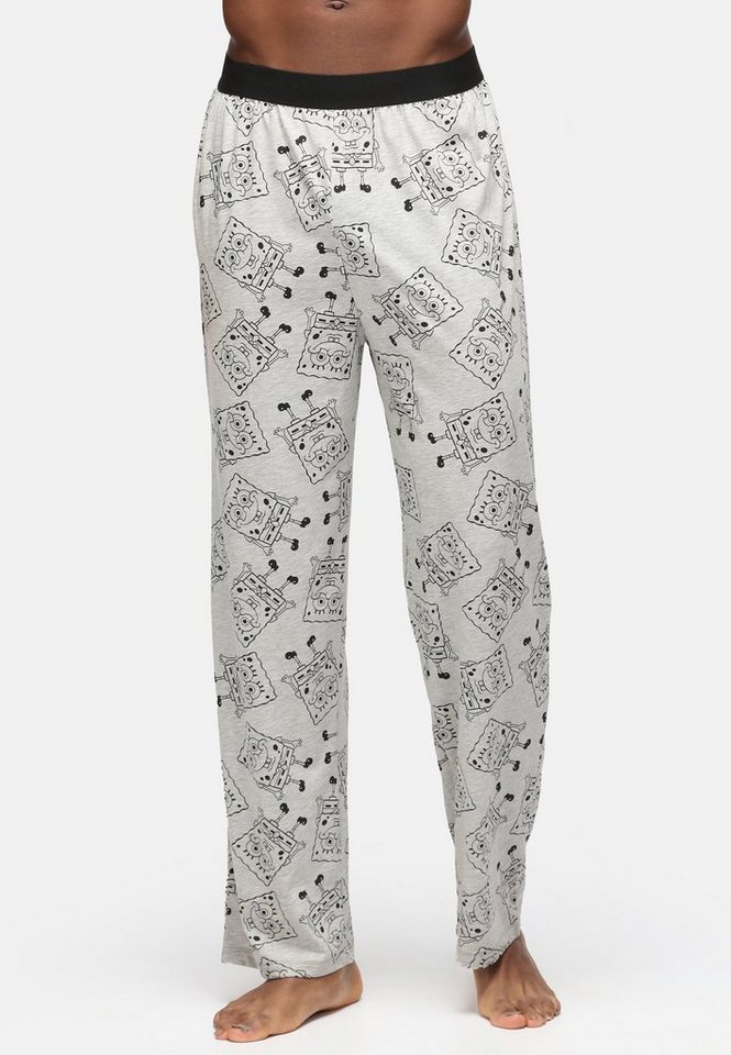 Recovered Loungepants Lounge Pant - Spongebob Linear Art Loungepants - white von Recovered