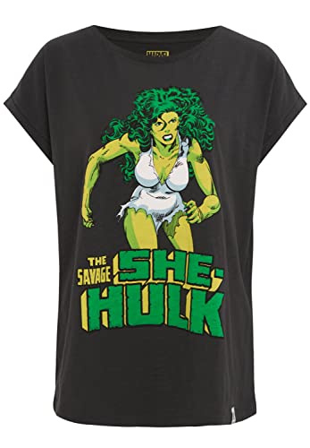 Recovered Marvel She Hulk Black Womens Boyfriend T-Shirt by M von Recovered