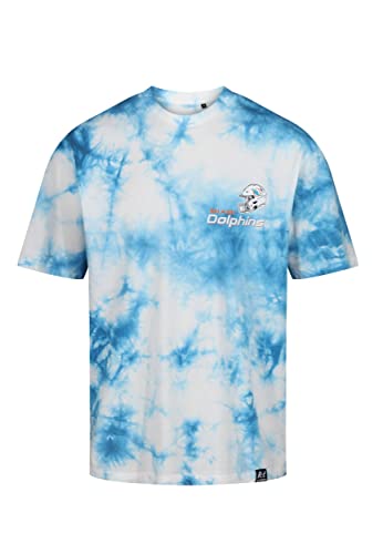 Recovered Miami Dolphins NFL Tie-Dye Relaxed Oversized T-Shirt Blue White - XXL von Recovered