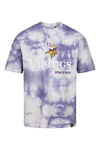 Recovered Minnesota Vikings NFL Tie-Dye Relaxed Oversized T-Shirt Purple White - 3XL von Recovered