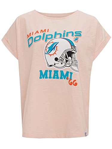 Recovered NFL 66 Miami Dolphins Pale Pink Womens Boyfriend T-Shirt by XL von Recovered
