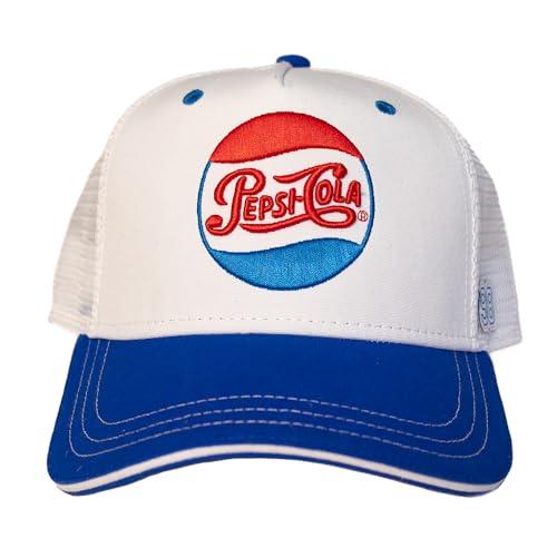 Recovered Pepsi-Cola Trucker-Kappe, bestickt, 100 % recyceltes Polyester, Blau, blau, Einheitsgröße von Recovered