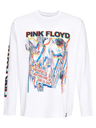 Recovered Pink Floyd Abstract Coloured Print Relaxed L/S White T-Shirt by L von Recovered