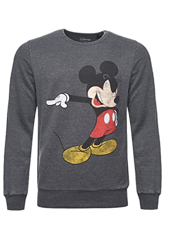 Recovered Pullover Disney Pointing Mickey - XL - Grau von Recovered