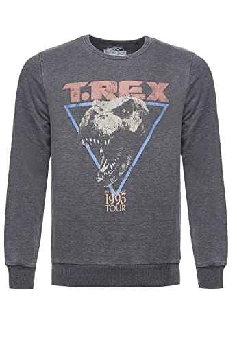 Recovered Pullover Jurassic Park T-Rex 1993 - L - Grau von Recovered