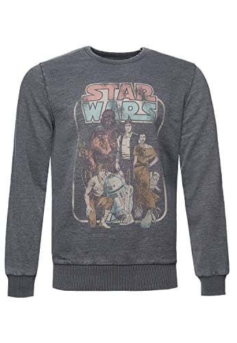 Recovered Herren Recovered Jumper Star Wars Return of The Jedi Group Comic Vintage - M Grey Sweatshirt, Mehrfarbig, M EU von Recovered