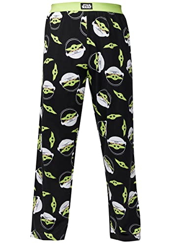 Recovered STAR WARS Pyjamas - Baby Yoda Lounge Pants - Erwachsene, M - 100% Baumwolle Lounge Wear, Nachtwäsche, PJs, PJ Bottoms - Offiziell lizenziert von Recovered