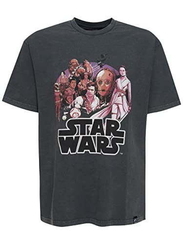 Recovered Star Wars Group Image Relaxed Washed Black T-Shirt by L von Recovered