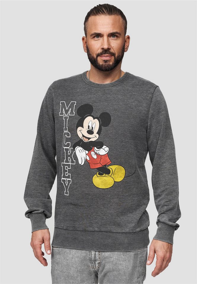 Recovered Sweatshirt Disney Mickey Leaning (1-tlg) mit niedlichem Frontprint von Recovered