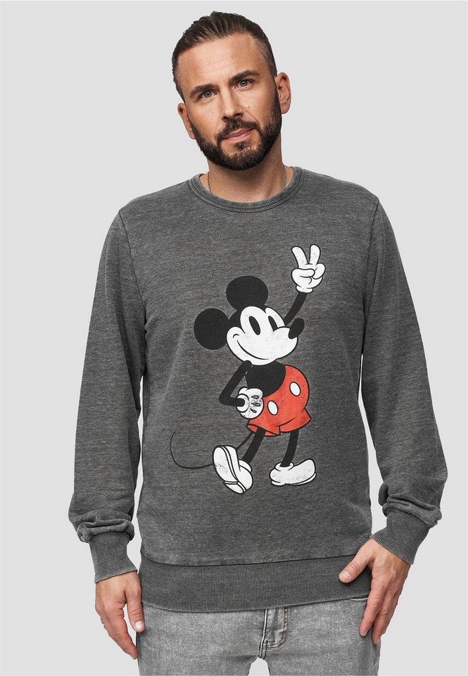 Recovered Sweatshirt Disney Mickey Peace Pose im zeitlosen Design von Recovered