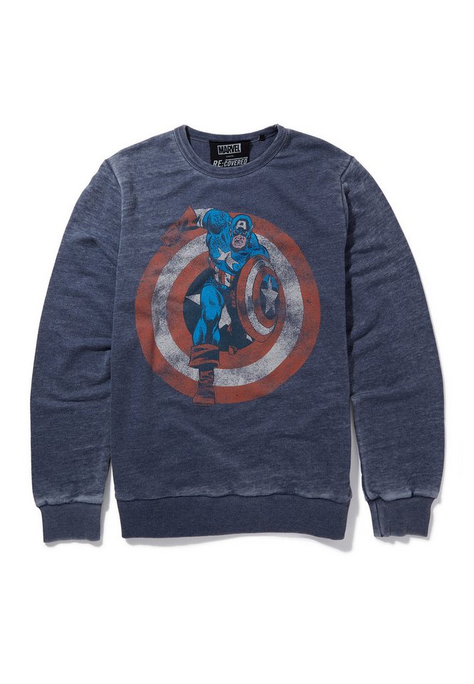 Recovered Sweatshirt Marvel Captain America mit coolem Captain America Print von Recovered