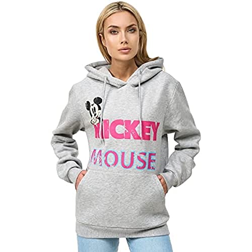 Recovered Disney Mickey Mouse Grey Womens Hooded Sweatshirt by L von Recovered