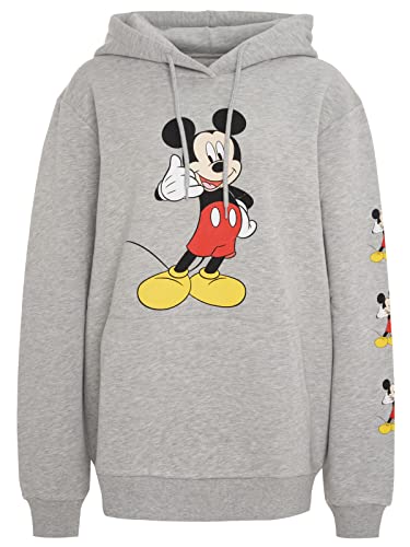 Recovered Disney Mickey Mouse Phone Sleeve Print Grey Marl Womens Hooded Sweatshirt by M von Recovered