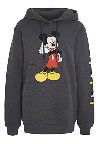 Recovered Disney Mickey Mouse Phone Sleeve Print Charcoal Womens Hooded Sweatshirt by S von Recovered