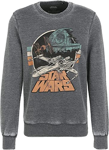 Recovered Sweatshirt Star Wars Empire Strikes Back Retro X-Wing - M - Grau von Recovered