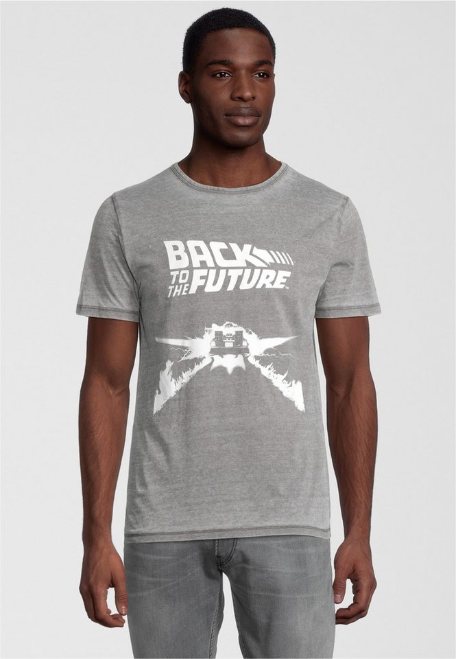 Recovered T-Shirt Back to the Future Delorean im zeitlosen Design von Recovered
