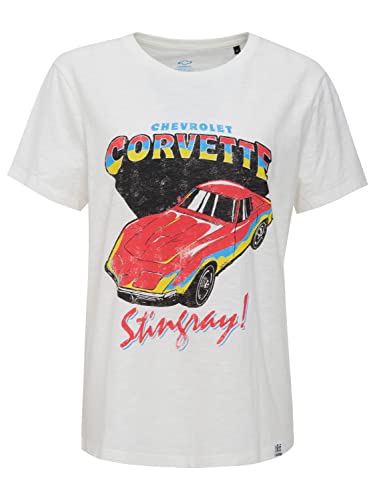 Recovered Vintage Corvette Stingray Ecru Womens Fitted T-Shirt by L von Recovered