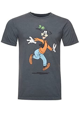 Recovered T-Shirt Disney Excited Goofy - S - Charcoal von Recovered