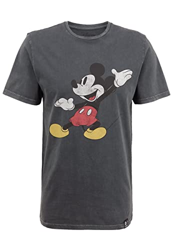 Recovered T-Shirt Disney Mickey Mouse Posing - S - dunkelgrau von Recovered