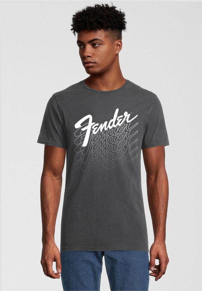 Recovered T-Shirt Fender Logo Repeat Fade (1-tlg) mit angesagtem Logoprint von Recovered