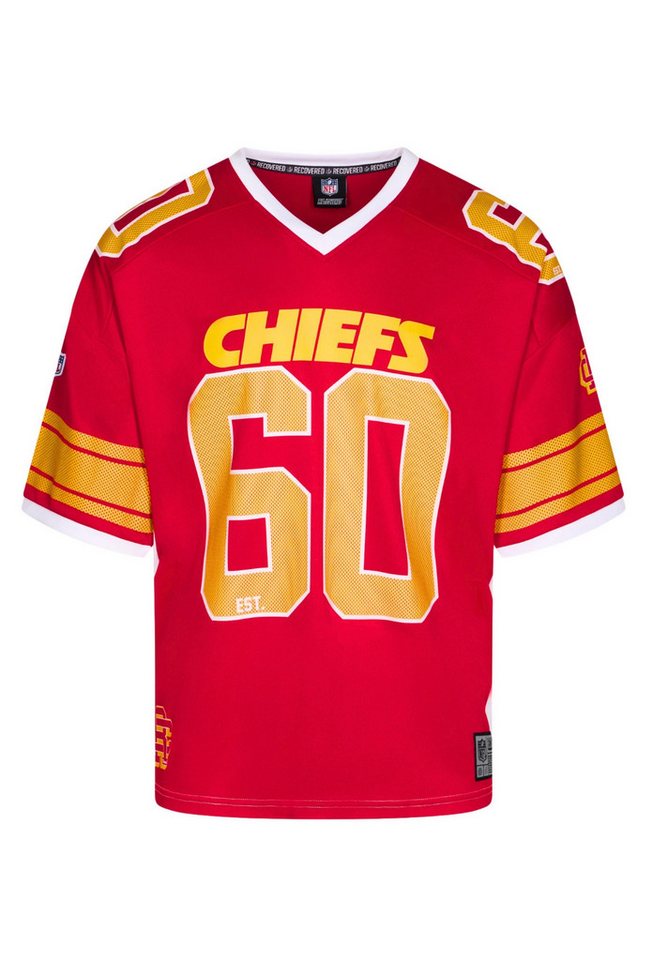 Recovered T-Shirt Kansas City Chiefs NFL Mesh Oversized Top Jersey Trikot Rot Recovered (1-tlg) von Recovered