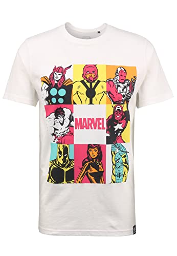 Recovered T-Shirt Marvel Characters Pop Art - M - Weiß von Recovered