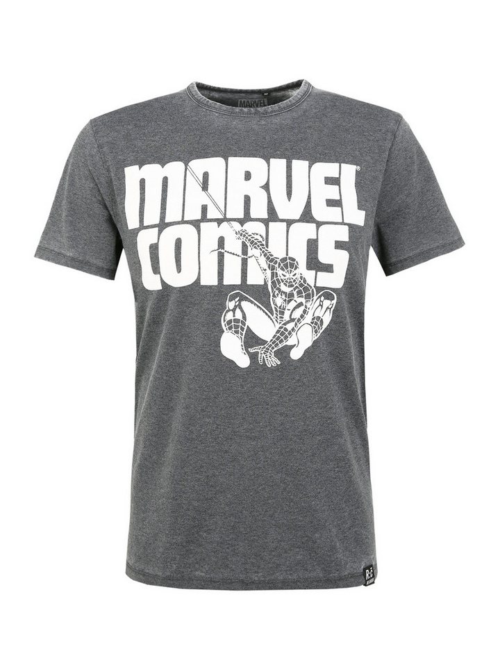 Recovered T-Shirt Marvel Comics Spidey Charcoal im zeitlosen Design von Recovered