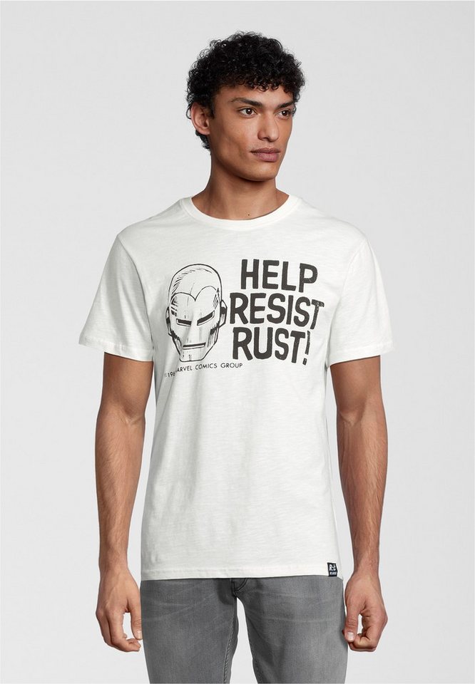 Recovered T-Shirt Marvel Help Resist Rust Ecru (1-tlg) mit angesagtem Iron Man-Print von Recovered
