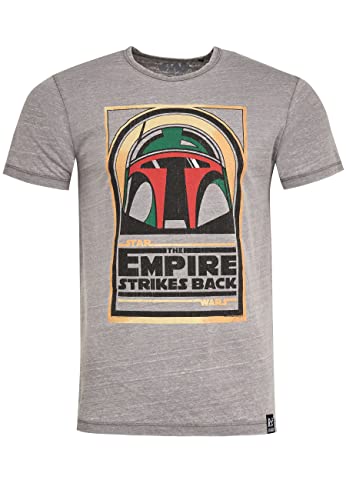 Recovered T-Shirt Star Wars Boba Fett Empire Strikes Back - XL - hellgrau von Recovered