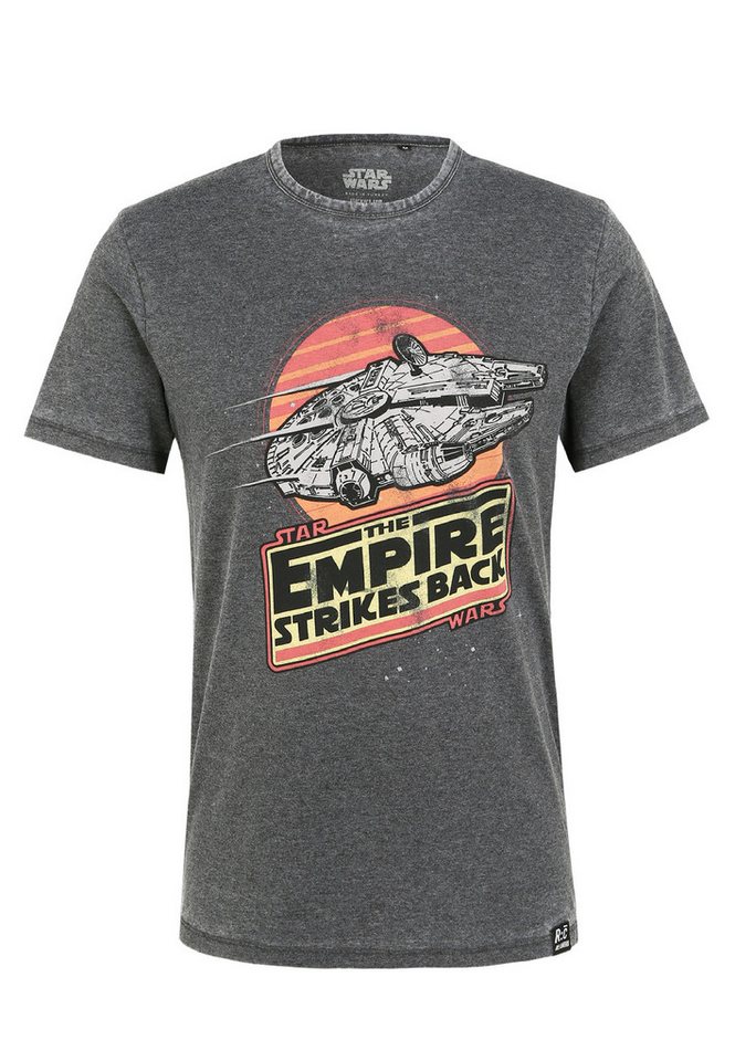 Recovered T-Shirt Star Wars Empire Strikes Back Millenium Falcon im zeitlosen Design von Recovered