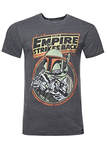 Recovered T-Shirt Star Wars The Empire Strikes Back Boba Fett - S - Charcoal von Recovered