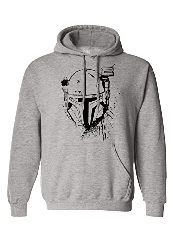 Recovered Unisex Star Wars Mandalorian Helmet Spray Grey Hooded Sweatshirts XL Kapuzenpullover, grau von Recovered