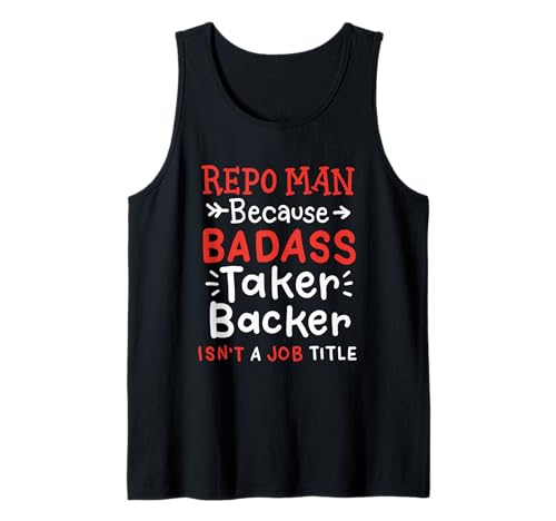 Lustiges Repo Man Asset Recovery Job Zitat Blaues Halsband Humor Tank Top von Recovery Agent Sarcasm Funny Sarcastic Work Jokes