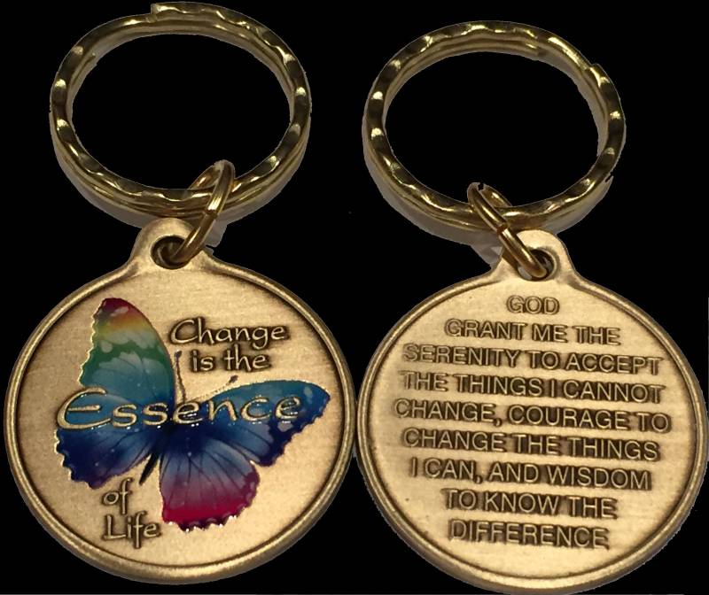 Veränderung Ist Die Essenz Des Lebens Farbe Schmetterling Gelassenheit Gebet Schlüsselanhänger von RecoveryChip