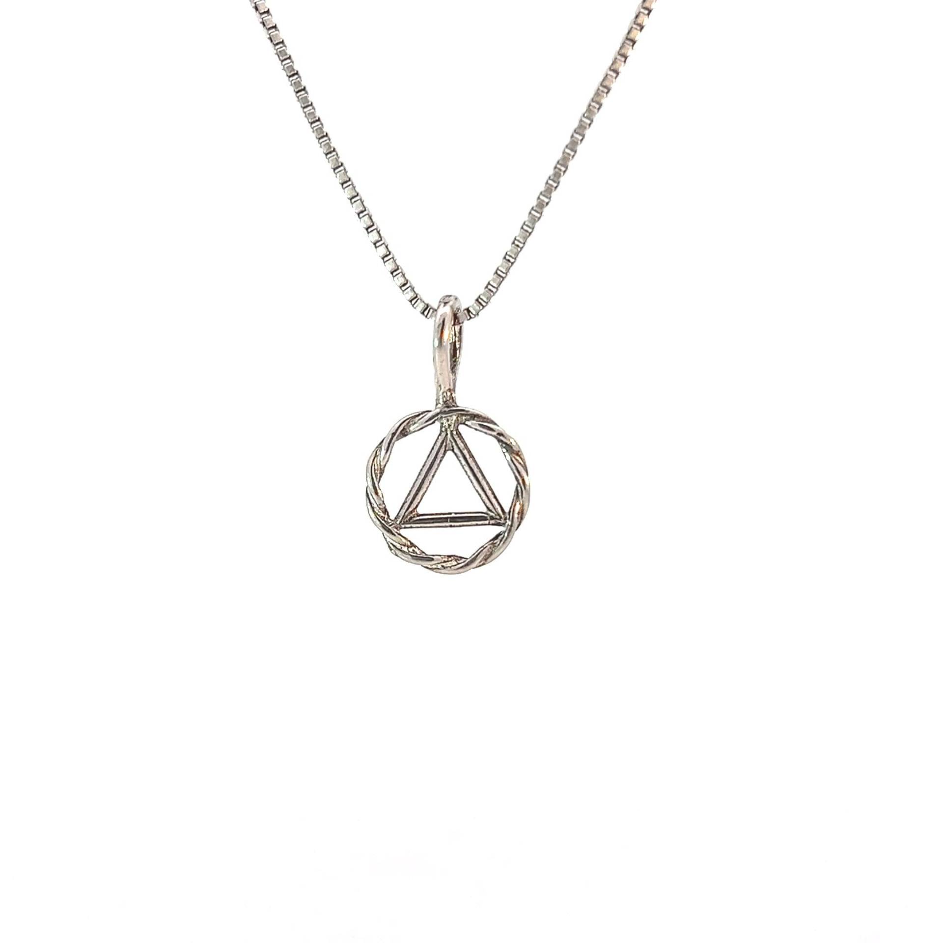 Anonyme Alkoholiker Sterling Silber Aa Symbol Twist Draht Stil Anhänger Kette Separat Erhältlich von RecoveryIsAGift