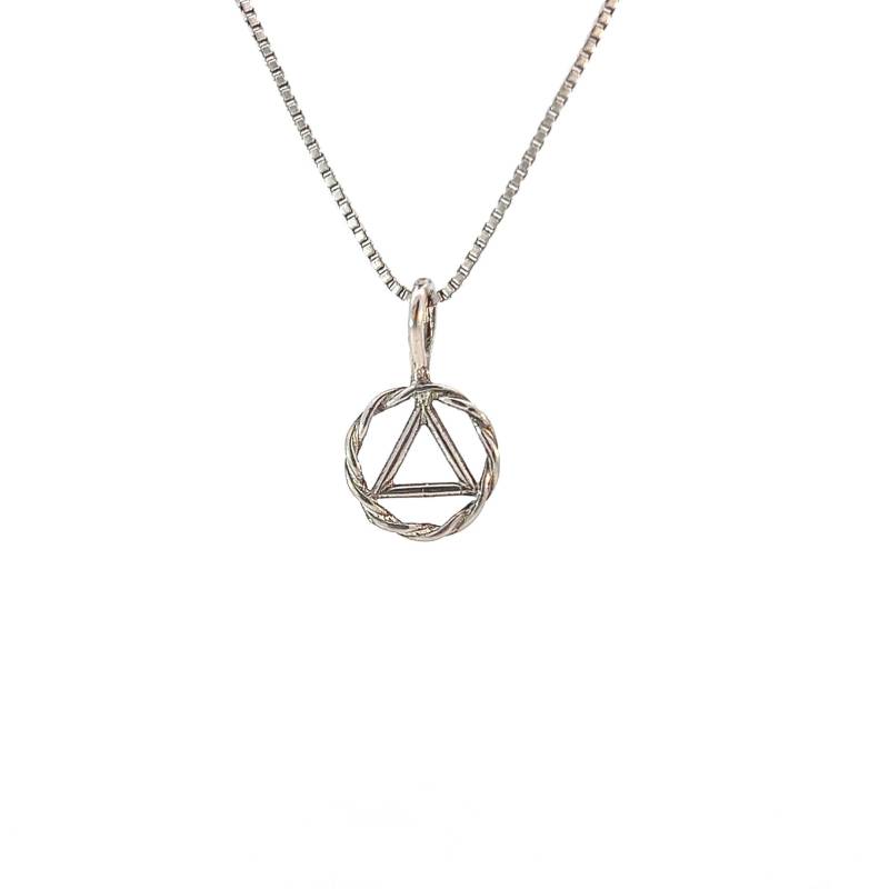 Anonyme Alkoholiker Sterling Silber Aa Symbol Twist Draht Stil Anhänger Kette Separat Erhältlich von RecoveryIsAGift